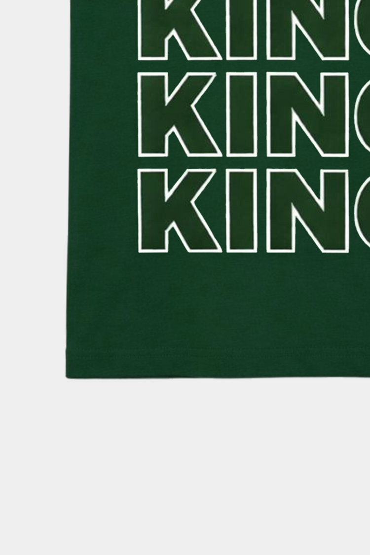KING Printed Green T-Shirt for Boys - MYK_Fatimas