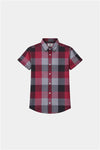 Boys Red & Grey Checkered Shirt with Matching Shorts Summer Outfit Set - MYK_Fatimas