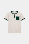 Boys Cotton Summer Set – "Ball is Life" Striped Tee & Jogger Pants - MYK_Fatimas