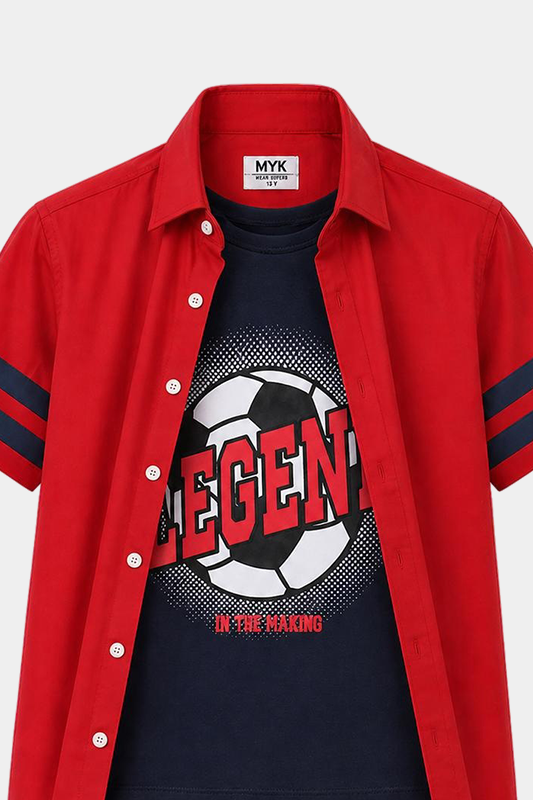 Boys' Summer Legend Shirt & Jacket Set - Stylish & Comfortable