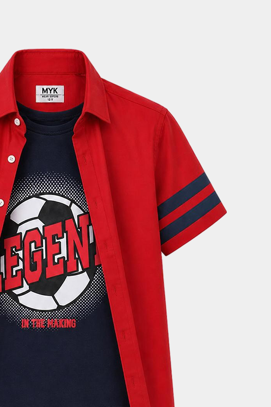 Boys' Summer Legend Shirt & Jacket Set - Stylish & Comfortable