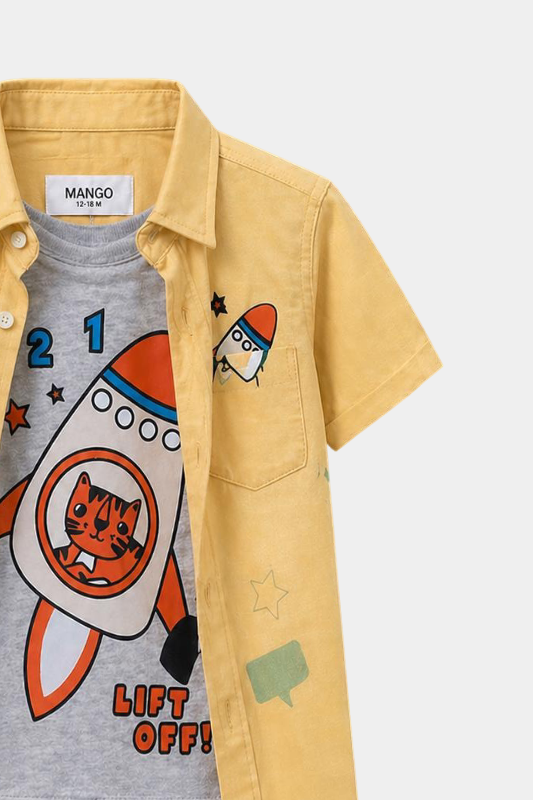 3..2..1.. Lift Off! Boys' Space Adventure Summer Outfit