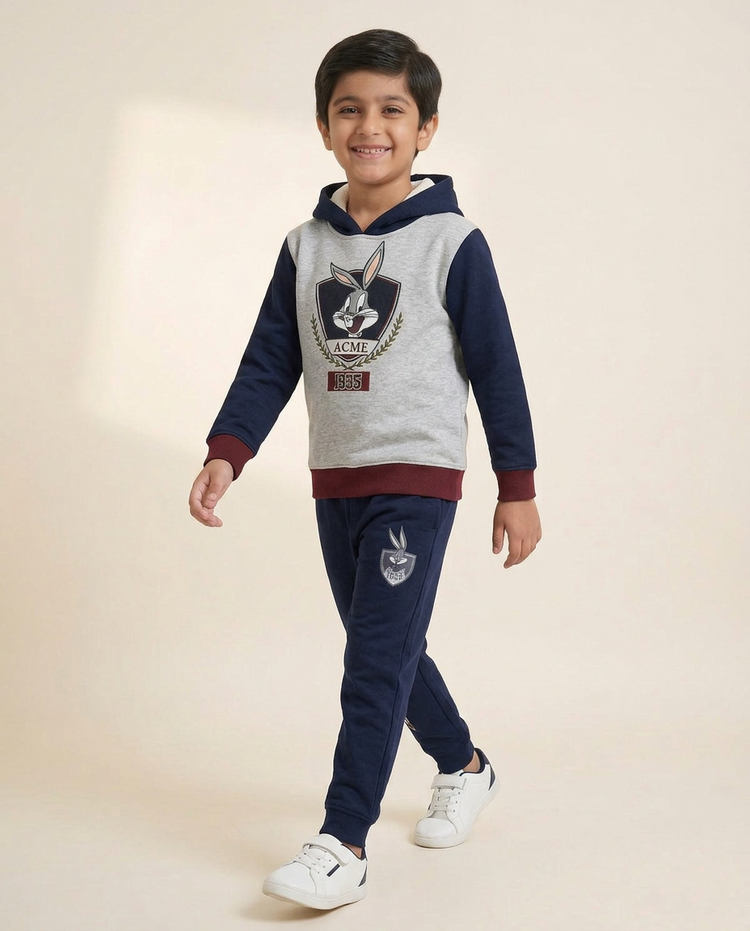 Kids Bugs Bunny Color Block Hoodie & Trouser Set – 2 Piece