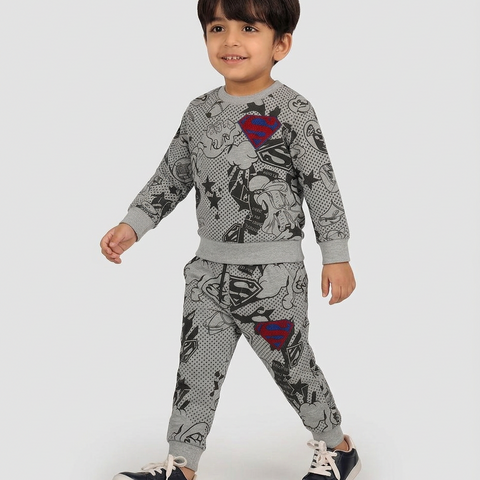 Kids Grey Superman Graphic Sweatshirt & Trouser Set