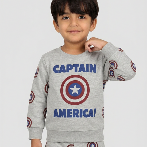 Kids Captain America Graphic Sweatshirt & Trouser Set